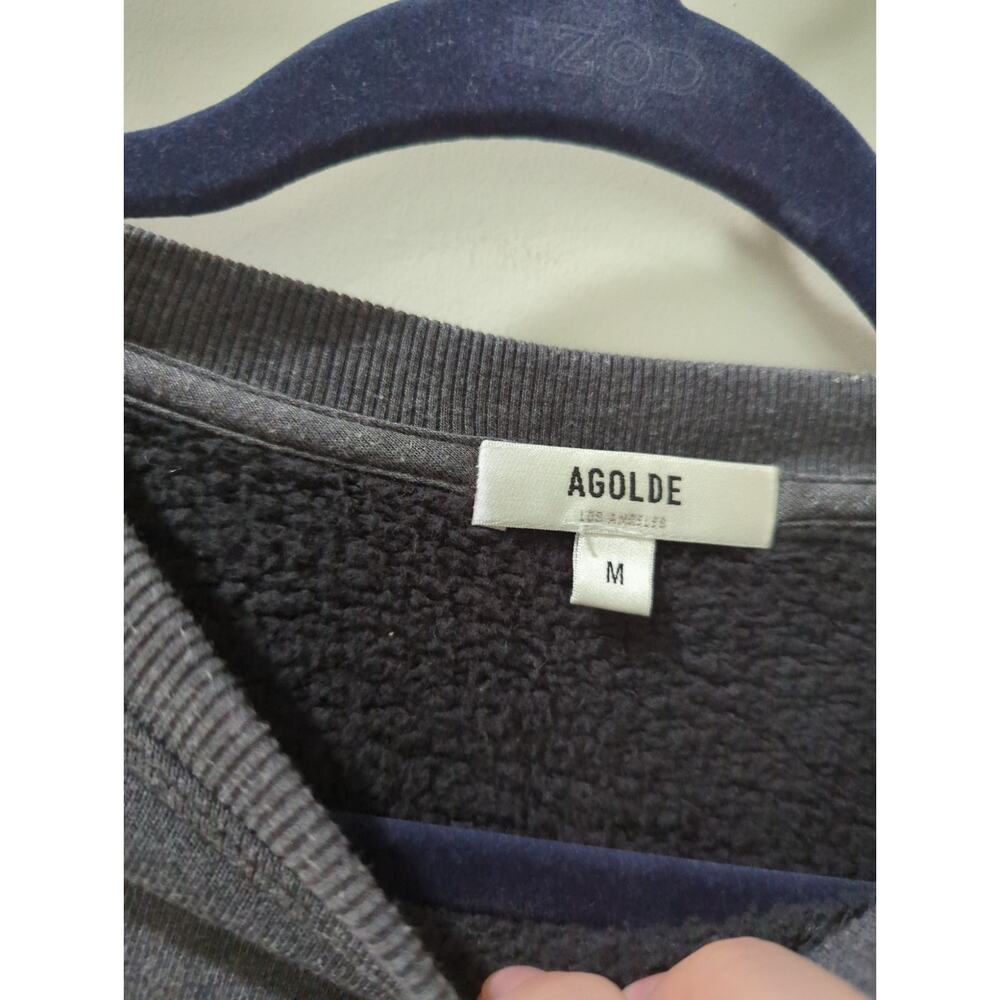 AGOLDE Gray Thora 3/4 Sleeve Crewneck Sweatshirt - Picture 4 of 5